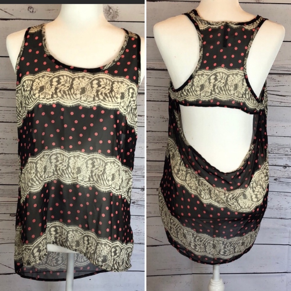 Love couture Medium Open drape Back tank